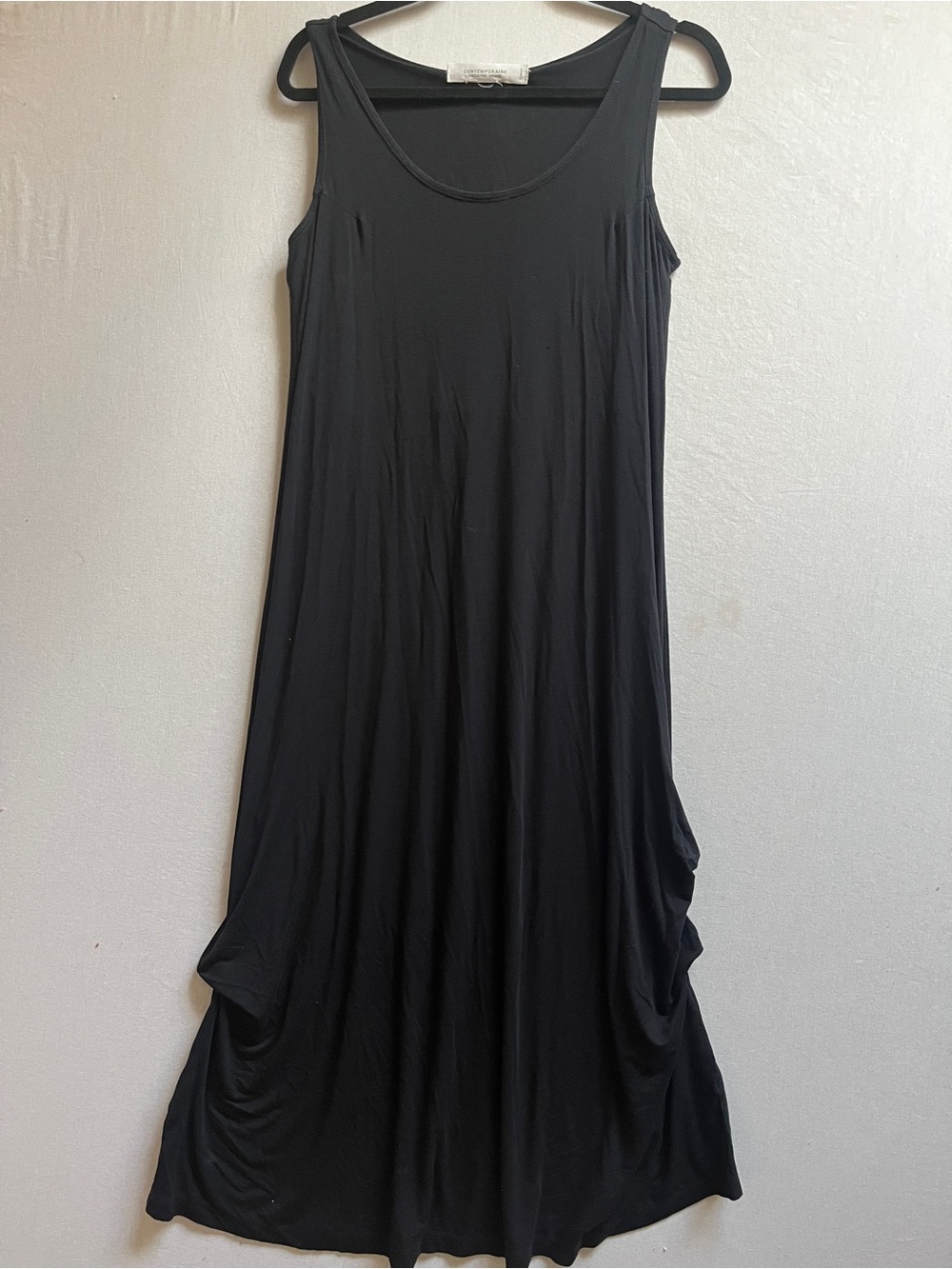 Simons Convertible Black Sleeveless Tank Maxi Midi Dress Womens Sz L